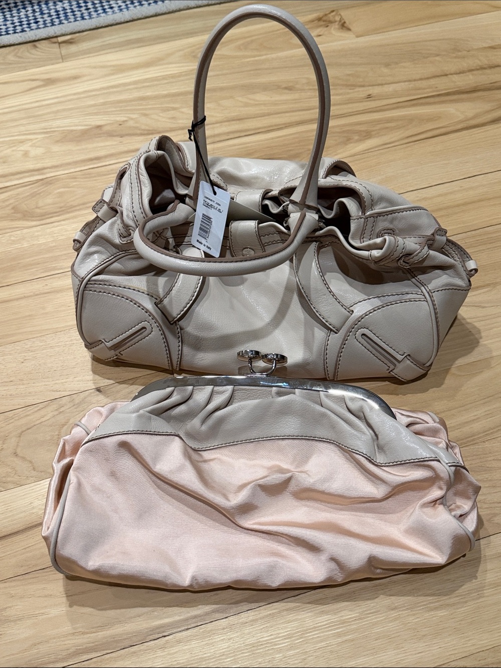 Celine 2014 2 in 1 Seashell Leather Shoulder Bag - Cream - Picture 2 of 6